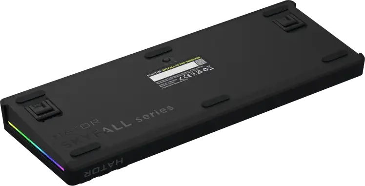 HATOR Skyfall 65 PRO Wireless Mechanical Keyboard, 65% Form Factor, Tri-mode Connection (2.4GHz, Bluetooth 5.3, USB-C), Aurum Vanila Silent Linear Switches, PBT Keycaps, RGB, TFT Screen