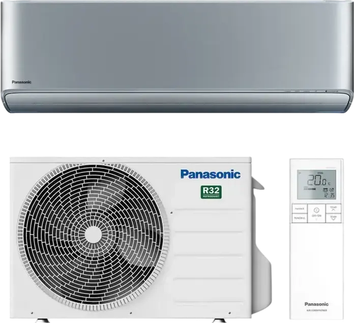 Panasonic Etherea XZ25ZKEW Split Air Conditioner, 9000 BTU, A+++ Energy Class, Inverter, R-32, nanoe-X, ECONAVI, Wi-Fi Smart Control, Silver