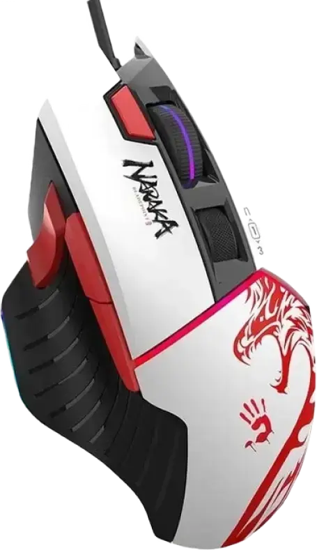 Mouse Gaming cu Fir Bloody W95 Max, Albastru Navy, Senzor MAX BC3332-A 12K, 12,000 DPI, 8000 fps, Rata de Raport 2000Hz, Iluminare RGB, Armură Metalică X'Glide, Memorie 512KB