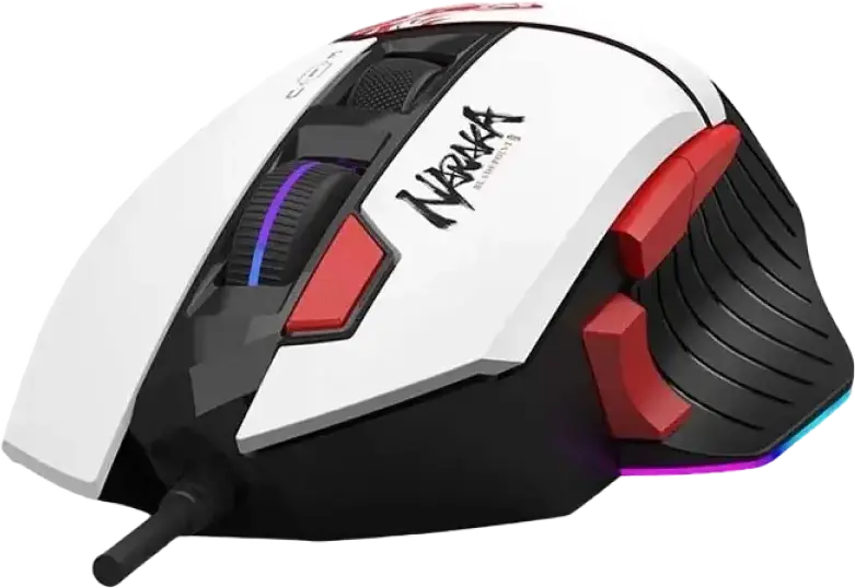 Mouse Gaming cu Fir Bloody W95 Max, Albastru Navy, Senzor MAX BC3332-A 12K, 12,000 DPI, 8000 fps, Rata de Raport 2000Hz, Iluminare RGB, Armură Metalică X'Glide, Memorie 512KB