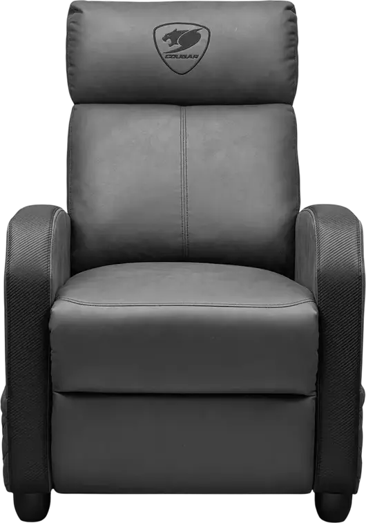 Sofa Gaming Cougar Ranger Elite CGR-RAE, Gri Jet, Piele PVC și Velur Respirabil, Cadru Robust din Oțel, Funcție de Reclinare, Suport de Picioare Pliabil, 135kg