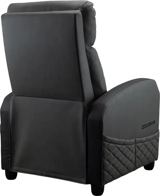 Sofa Gaming Cougar Ranger Elite CGR-RAE, Gri Jet, Piele PVC și Velur Respirabil, Cadru Robust din Oțel, Funcție de Reclinare, Suport de Picioare Pliabil, 135kg