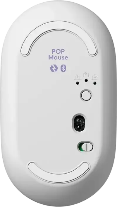 Mouse Logitech POP Wireless Bluetooth Compact, Lilac, 4000 DPI, Click-uri Silențioase, Buton Dedicat Emoji, Design Ambidextru, 104.8 x 59.4 x 35.2 mm