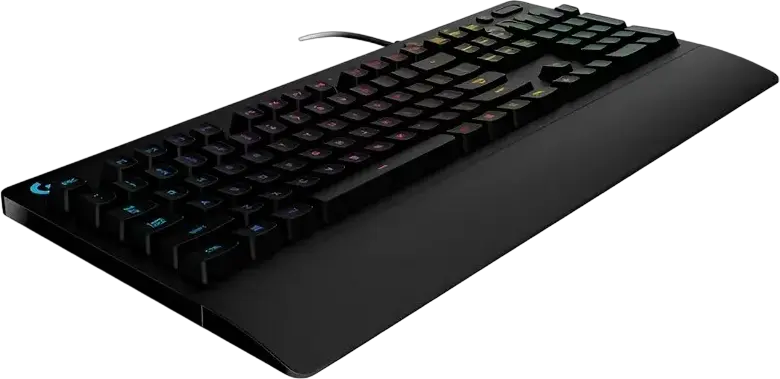 Logitech G213 Prodigy Gaming Keyboard, RGB 5-Zone Backlit, Mech-Dome Membrane Switches, Spill Resistant, Integrated Wrist Rest, Wired USB, Black