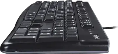Logitech K120 Wired USB Keyboard, Full-Size Membrane Layout with Integrated Number Pad and Curved Space Bar, Color: Black, 1.5m Cable