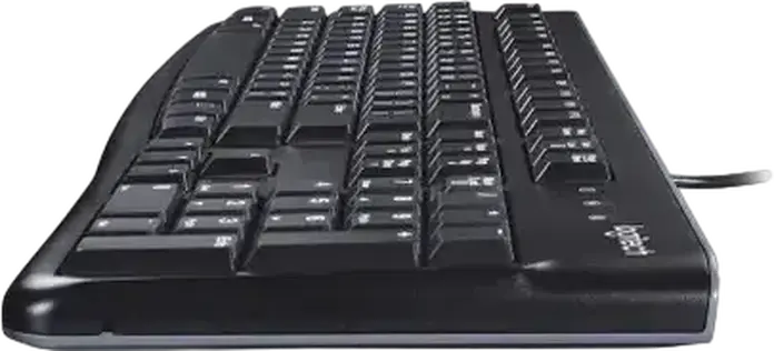 Logitech K120 Wired USB Keyboard, Full-Size Membrane Layout with Integrated Number Pad and Curved Space Bar, Color: Black, 1.5m Cable