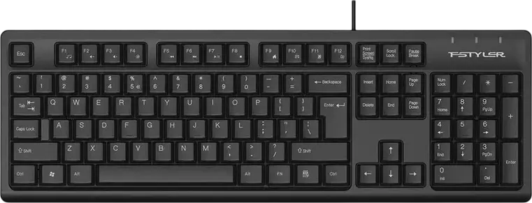 Keyboard A4Tech FK12, Fstyler FN Multimedia Wired Keyboard ( US+RU+RO ), Black