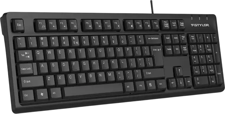 Tastatură cu fir A4Tech FK12 Fstyler Multimedia USB Membrană, Taste Rotunjite Laser, 12 Taste Hotkey, Rezistentă la stropi, Layout: US/RU/RO, Negru