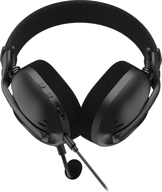 Casca Gaming HATOR Hyperpunk 3 USB cu Fir și Bluetooth pentru PC, Console, Android, iOS, Audio Hi-Res, Surround Virtual 7.1, Microfon Detasabil ENC, Difuzoare 40mm, Negru