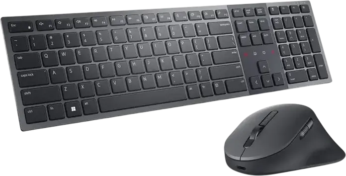 Беспроводной комплект клавиатуры и мыши Dell KM900, Bluetooth 5.1 и 2.4 ГГц RF, поддержка до 3 устройств, сертификация Zoom, подсветка клавиш, Цвет: Graphite, Тип переключателя: Scissor
