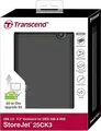 Transcend StoreJet 25CK3 2.5" SATA III SSD HDD Enclosure Kit, USB 3.1 Gen 1 5Gbps, Shock-Absorbing Rubber Case, Grey