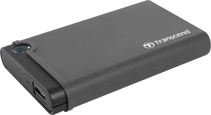 Transcend StoreJet 25CK3 2.5" SATA III SSD HDD Enclosure Kit, USB 3.1 Gen 1 5Gbps, Shock-Absorbing Rubber Case, Grey