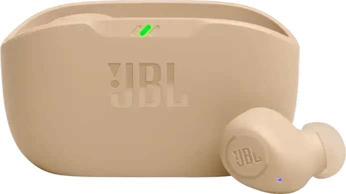 JBL Wave Buds True Wireless Earbuds - Beige, with 8mm Drivers, Deep Bass Sound, 32h Battery Life, IP54 Water and Dust Resistant, JBL Headphones App Support