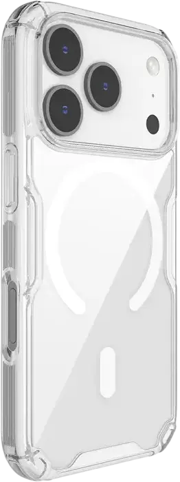 Nillkin Nature Pro Magnetic Case for Apple iPhone 17 Pro Max, Transparent TPU PC Shockproof Cover, MagSafe Compatible, 4-Corner Airbags, Slim Design