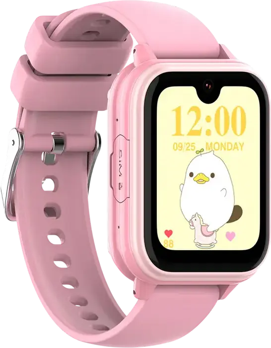 Wonlex KT33 4G Smartwatch for Kids, Pink, 1.78" AMOLED Display, 1GB RAM 8GB ROM, GPS LBS WiFi, IP67 Waterproof, Heart Rate & Blood Pressure Monitor, Video Calls, SOS