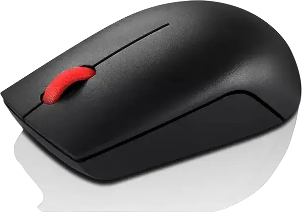 Lenovo Essential Compact Wireless Mouse 4Y50R20864 4Y50R20865, 1000 DPI Optical Sensor, 2.4 GHz RF USB Nano Receiver, Ambidextrous Black, Wireless Interface