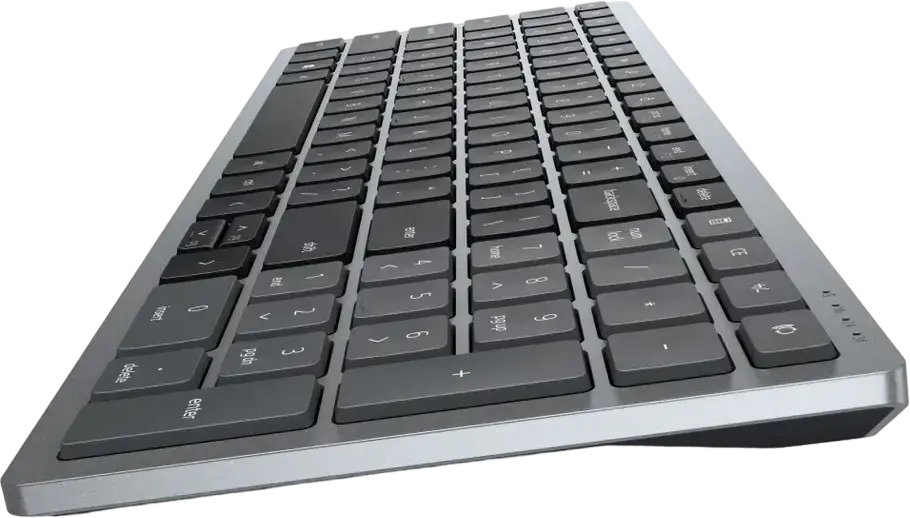 Dell KB740 Pro Plus Compact Multi-Device Wireless Keyboard, Dual Mode 2.4GHz & Bluetooth, Connects to 3 Devices, Scissor Switch, Grey