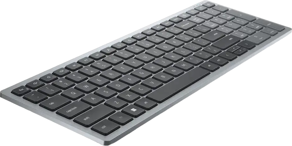 Dell KB740 Pro Plus Compact Multi-Device Wireless Keyboard, Dual Mode 2.4GHz & Bluetooth, Connects to 3 Devices, Scissor Switch, Grey