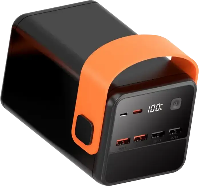 Proove Powerbox 60000mAh Power Bank, 65W Max Output, Laptop Charging Support, Digital LCD Display, LED Flashlight, 6 Connectors, Black
