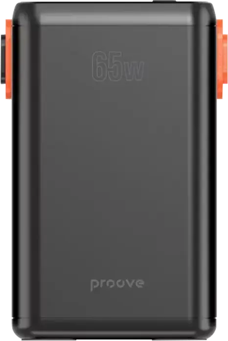 Proove Powerbox 60000mAh Power Bank, 65W Max Output, Laptop Charging Support, Digital LCD Display, LED Flashlight, 6 Connectors, Black