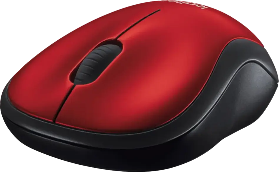 Беспроводная оптическая мышь Logitech M185, цвет красный, 2.4 ГГц, 1000 DPI, USB Nano-приемник, амбидекстерный дизайн, срок службы батареи до 12 месяцев