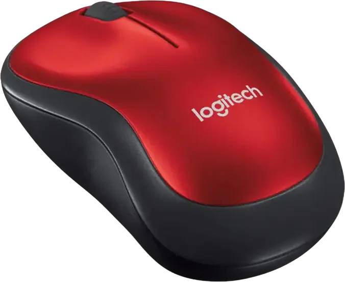 Беспроводная оптическая мышь Logitech M185, цвет красный, 2.4 ГГц, 1000 DPI, USB Nano-приемник, амбидекстерный дизайн, срок службы батареи до 12 месяцев