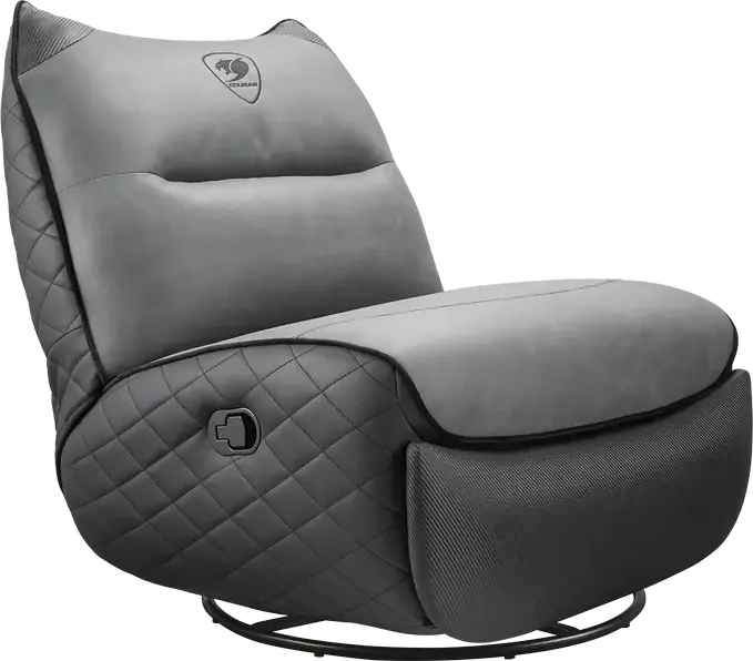 Sofa Gaming Cougar Overlord Neo CGR-OLN-GRB, Piele PVC și Material Textil Gri, Bază Trimotion, Înclinare 160 Grade, Suport Ergonomic, Max 150kg