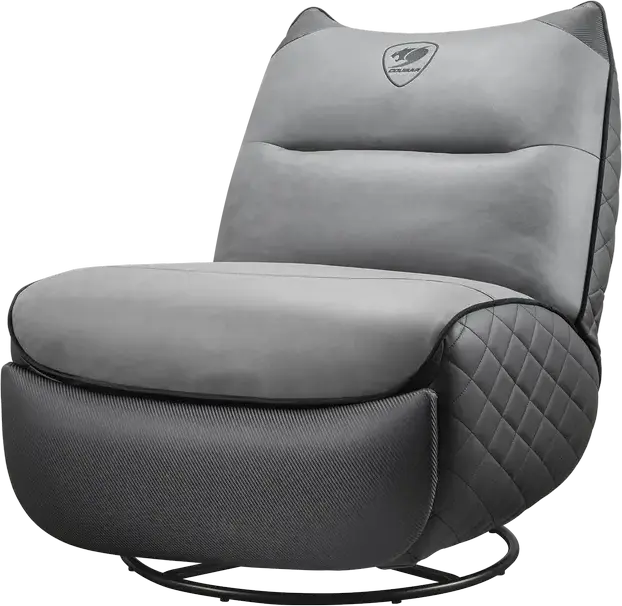 Sofa Gaming Cougar Overlord Neo CGR-OLN-GRB, Piele PVC și Material Textil Gri, Bază Trimotion, Înclinare 160 Grade, Suport Ergonomic, Max 150kg