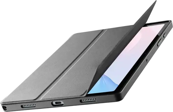 Husa Cellularline Stand Case FOLIOGTABA987K pentru Samsung Galaxy Tab A9 / A11 8.7 inch, Cover Folio cu Suport Integrat, Poliuretan, Policarbonat & Piele Artificiala, Negru