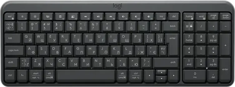 Logitech MK250 Wireless Keyboard and Mouse Combo, Bluetooth, Membrane Keyboard with English/Ukrainian Layout, Numeric Keypad & Multimedia Keys, 1000 dpi Optical Ambidextrous Mouse, Black