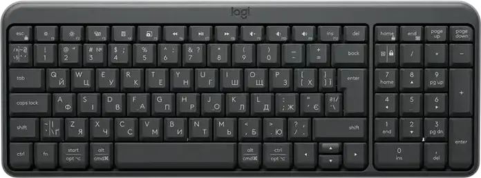 Logitech MK250 Wireless Keyboard and Mouse Combo, Bluetooth, Membrane Keyboard with English/Ukrainian Layout, Numeric Keypad & Multimedia Keys, 1000 dpi Optical Ambidextrous Mouse, Black