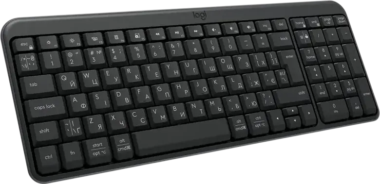 Logitech MK250 Wireless Keyboard and Mouse Combo, Bluetooth, Membrane Keyboard with English/Ukrainian Layout, Numeric Keypad & Multimedia Keys, 1000 dpi Optical Ambidextrous Mouse, Black