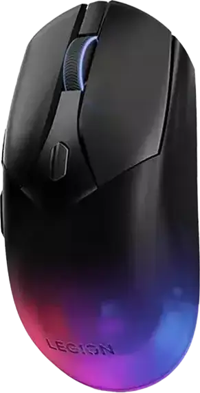 Lenovo Legion M410 Wireless RGB Gaming Mouse, Dual Mode 2.4GHz/Wired, PixArt PAW3335 Optical Sensor, Up to 16,000 DPI, 1000Hz Polling Rate, 6 Buttons, Color: Black