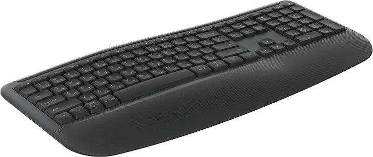 Logitech Signature Comfort Plus Combo MK880 Wireless Keyboard and Mouse Set, Graphite, Curved Wave Layout with Palm Rest, Bluetooth & 2.4 GHz, 4000 dpi Optical Mouse