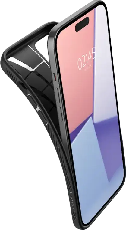 Spigen Liquid Air Case for iPhone 15 Plus, Slim Flexible TPU Protective Cover with Geometric Texture, Mil-Grade Drop Protection and Air Cushion Technology