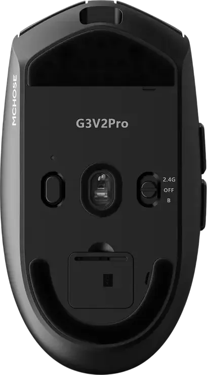 MCHOSE G3 V2 Pro Ultralight Tri-mode Wireless Gaming Mouse, Black, PixArt PAW3395 Sensor, 12000 DPI, 59g Ambidextrous Fingertip Grip, 2.4GHz/Bluetooth/Wired