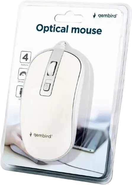 Gembird MUSW-4B-06 Wireless Optical Mouse, 2.4 GHz Nano USB Receiver, Adjustable up to 1600 DPI, 4 Buttons, Ambidextrous Design, ABS Plastic