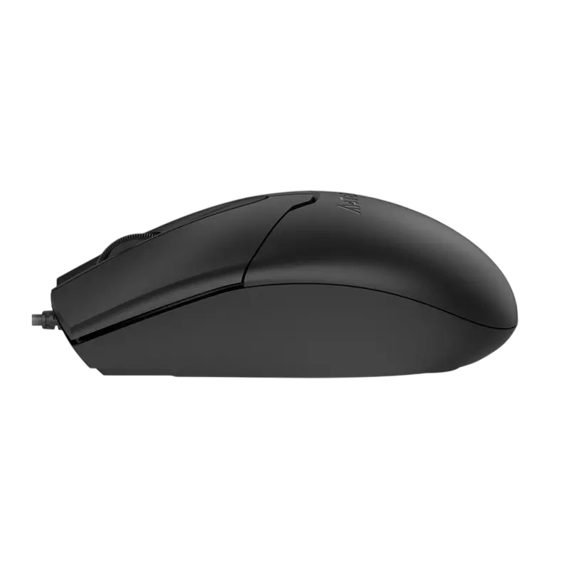 A4Tech OP-550S Optical USB Wired Mouse, Silent Switch, 1200 DPI, Silent Clicks, 8-in-One Gesture Support, Dust-resistant 4-way Scroll Wheel, Ambidextrous, Black