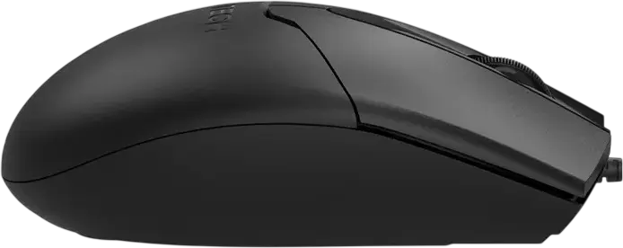 A4Tech OP-550S Optical USB Wired Mouse, Silent Switch, 1200 DPI, Silent Clicks, 8-in-One Gesture Support, Dust-resistant 4-way Scroll Wheel, Ambidextrous, Black