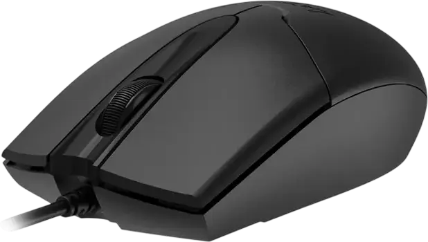 A4Tech OP-550S Optical USB Wired Mouse, Silent Switch, 1200 DPI, Silent Clicks, 8-in-One Gesture Support, Dust-resistant 4-way Scroll Wheel, Ambidextrous, Black