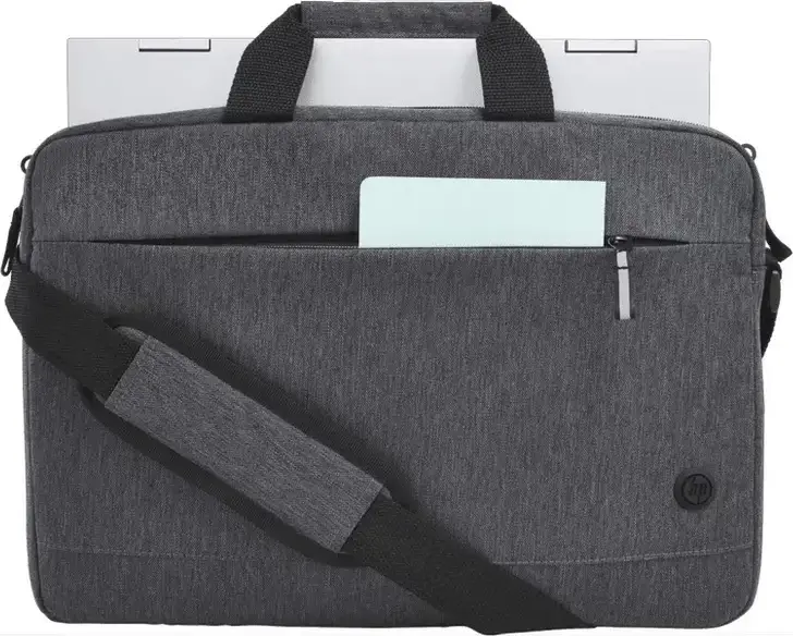 HP Prelude Pro Laptop Bag 4Z514AA for up to 15.6 inch Laptops, Water-Resistant Recycled Polyester Messenger Case with Padded Shoulder Strap, Grey