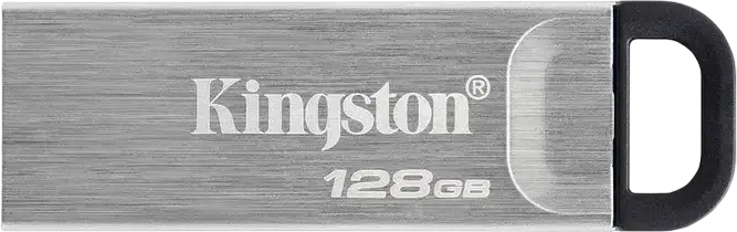 Stick Memorie Kingston DataTraveler Kyson 128GB USB 3.2 Gen 1, Carcasă Metalică fără Capac, Viteza de Citire până la 200MB/s, Interfață USB-A, Argintiu