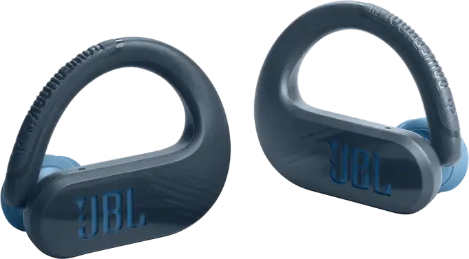 Casca JBL Endurance Peak 3 True Wireless cu Cârlig Suprageaurile, Albastru, Driver Dinamic 10mm, Pure Bass Sound, Rezistență IP68, Baterie 50h, Bluetooth 5.2