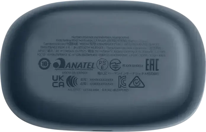 Casca JBL Endurance Peak 3 True Wireless cu Cârlig Suprageaurile, Albastru, Driver Dinamic 10mm, Pure Bass Sound, Rezistență IP68, Baterie 50h, Bluetooth 5.2