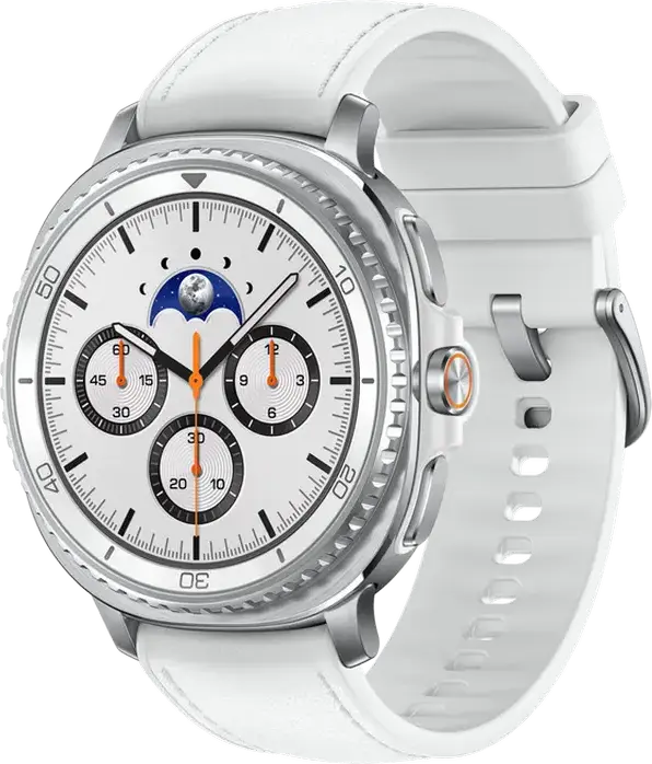 Smartwatch Samsung Galaxy Watch 8 Classic SM-L500, 46mm Otel Inoxidabil, Safir, Exynos W1000, 2GB RAM, 64GB, Super AMOLED, Bezel Roteator, Alb