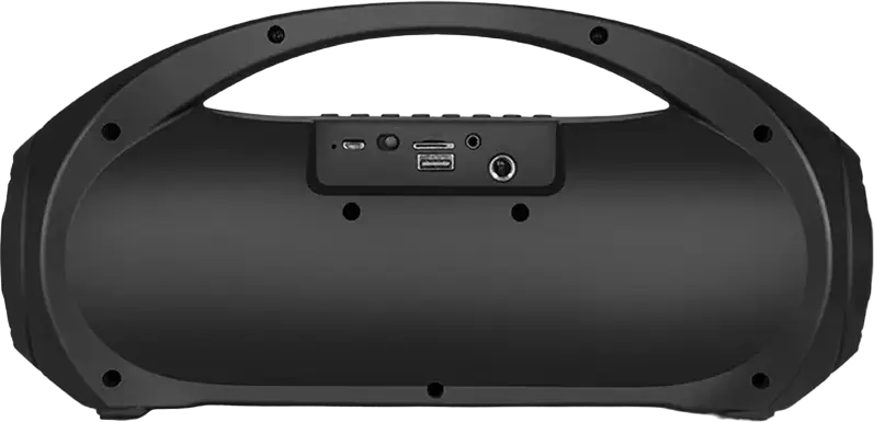 SVEN PS-425 Portable Karaoke Speaker System, 12W RMS, Bluetooth, RGB Backlight, Microphone Input, FM Radio, USB/microSD/AUX, Li-Ion Battery, Color: Black
