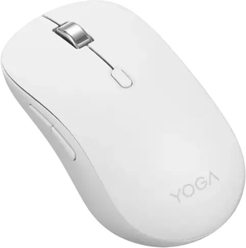 Mouse Silenț Lenovo Yoga Bluetooth, Seashell, Senzor Optic IR 4000 DPI, Conectare Wireless Bluetooth 5.3 Multi-Device pentru 3 Dispozitive, 6 Butoane Programabile, Design Ambidextru