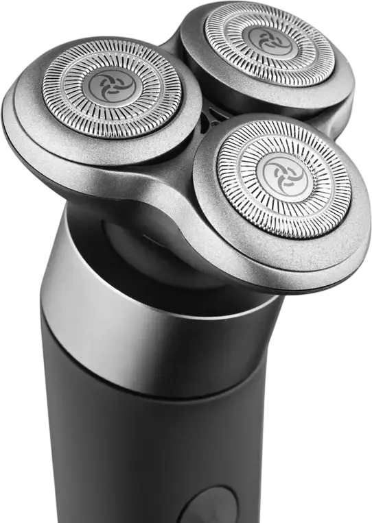 Ardesto SHRR-B5WDR Rotary Electric Shaver, 3 Floating Heads with Double Rings, IPX7 Waterproof Wet & Dry, 5W Brushless Motor, Li-Ion Battery, Black, Charging stand, protective cap, USB Type-C cable