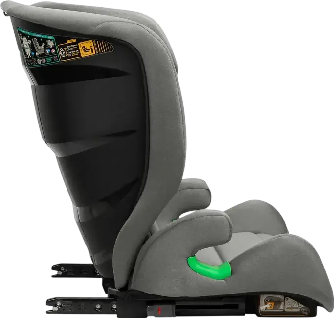 Caretero Nimbus Car Seat Group 2/3, Graphite, i-Size ECE R129, 15-36 kg, 100-150 cm, 4-12 Years, Isofix and Belt Installation, 11-Position Adjustable Headrest