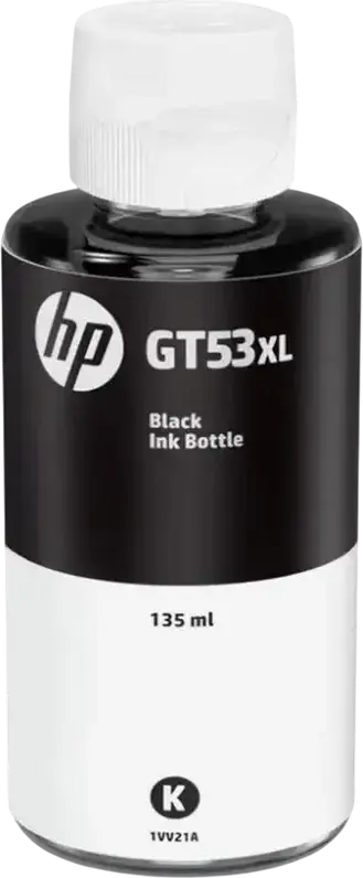 Чернила HP GT53XL черные пигментные 135мл повышенной емкости, ресурс ~6000 страниц для Smart Tank серии 500/600, DeskJet GT 5800, Ink Tank 100/300/400 (1VV21A)